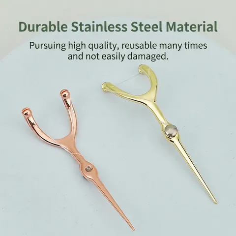 Portable Stainless Steel Dental Floss Holder Y-Shaped Toothpick Needle Reusable Oral Cleaning Tool Oral Care Accessories