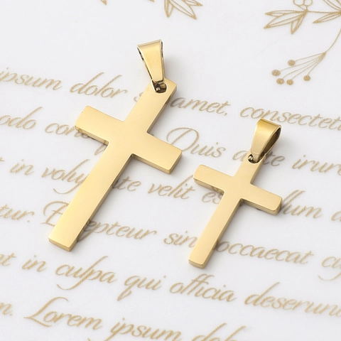Cross Pendant Necklace Vintage Stainless Steel Mirror Polish Minimalist Jewelry For Men Women