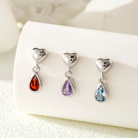 Boucle D'Oreille Cartilage Pendentif Cœur Larme Acier Titane Cuivre Zircon Fermoir À Vis Bijoux De Piercing Mode
