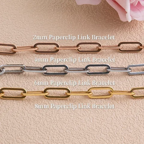 Bracciale A Catena Con Graffetta Minimalista Acciaio Al Titanio Maglie Rettangolari Gioielli Stile Hip Hop Donna Uomo