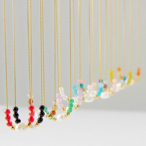 Collana Perla de Agua Dulce Acqua Dolce Pietra Naturale Acciaio Inossidabile Dorato Elegante Catena Clavicola Per Donne