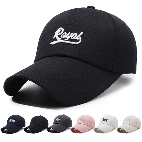 Baseball Cap Royal Buchstaben Stickerei Lange Krempe Sonnenschutz Verstellbar Outdoor Sport Hut Unisex