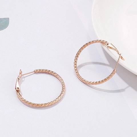 Pendientes De Aro Redondos De Moda Para Mujeres Acero Inoxidable Textura Martillada Estilo Minimalista Geométrico Joyería