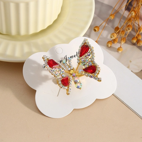 Molletta Per Capelli A Farfalla Lucida Strass Lega Molla Fermaglio Laterale Elegante Moda Copricapo Per Donne Ragazze