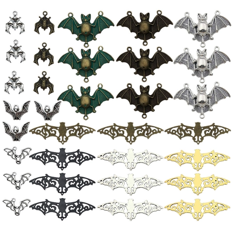 Vintage Legierung Fledermaus Anhänger Halloween Charms Mixed Styles Schmuckherstellung DIY Zubehör