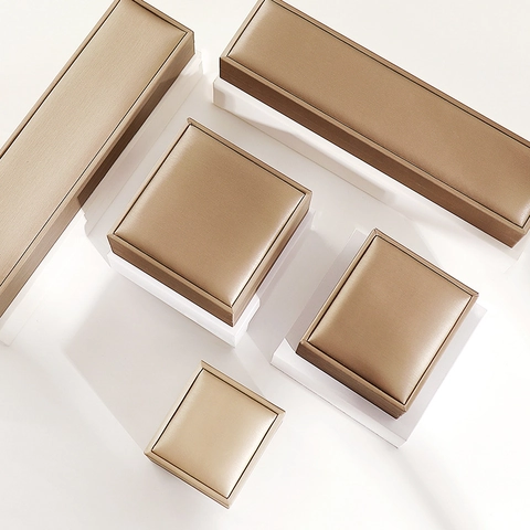Jewelry Packaging Display Boxes Brushed PU Leather Velvet Lining For Ring Necklace Bracelet Pendant High End Gift Storage Case Elegant