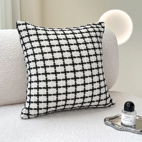 Housse de Coussin Style Crème Design Français Haut de Gamme Salon Canapé Coussin Décoratif Moderne