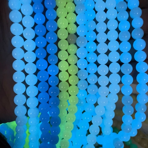 Luminous Round Loose Beads Glow In The Dark Noctilucent Synthetic Stone For DIY Jewelry Making Bracelet Crafting Polished