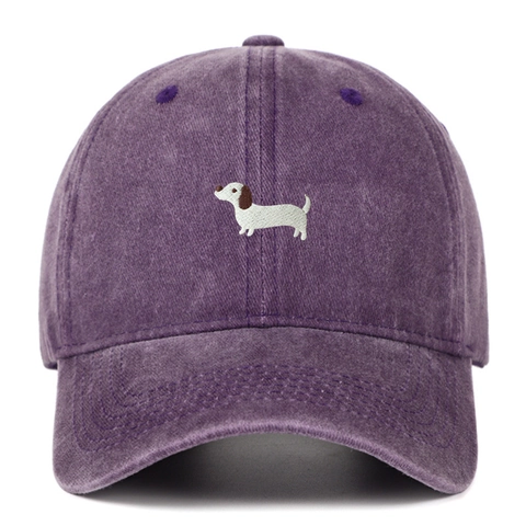 Casquette De Baseball Broderie Teckel Coton Lavé Vintage Réglable Chapeau Pour Hommes Femmes Décontracté Extérieur