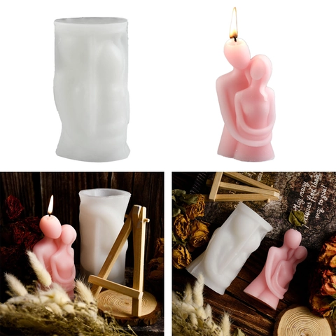 Silikon Kerzenform Umarmendes Paar Liebhaber Form 3D Porträt DIY Aromatherapie Gips Ornament Herstellung Werkzeug