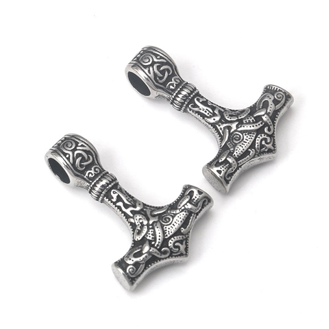 Collana Con Ciondolo Martello Di Thor Acciaio Inossidabile Vichingo Nordico Retro Mjölnir Nodo Celtico Gioielli Da Uomo