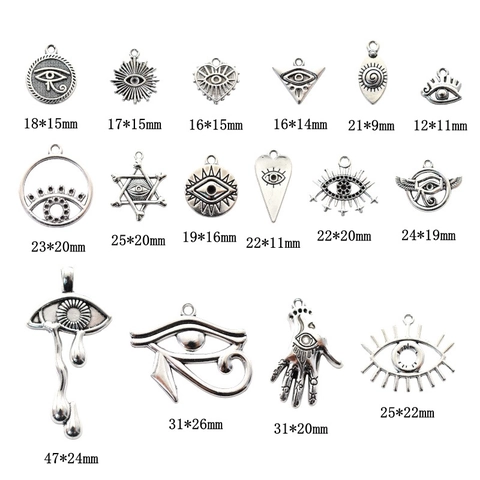 Böser Blick Horusauge Hamsa Hand Anhänger Antik Silber Zinklegierung Für DIY Schmuckherstellung Vintage Stil