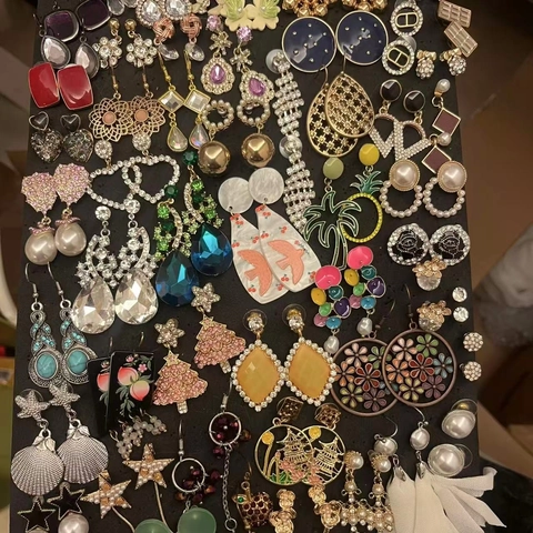 Orecchini Vintage Con Fiocco E Perno In Argento Gioielli Retrò Smalto Goccia D Olio Per Donne Accessori Di Moda Eleganti