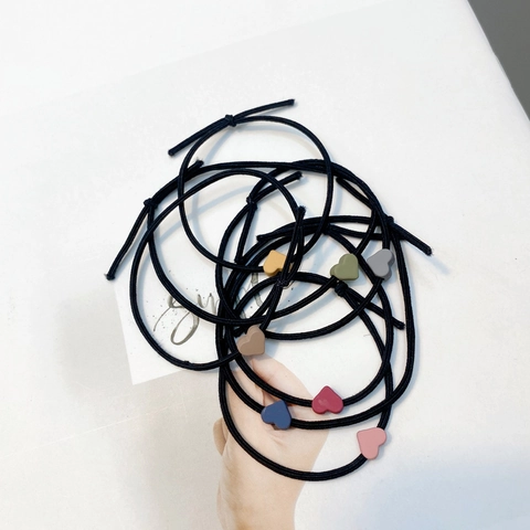 Coleteros Corazón Minimalistas Gomas De Pelo De Perlas De Resina De Alta Elasticidad Accesorios Coloridos Para Mujeres Niñas