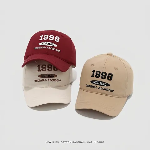 Berretto Da Baseball Bambini Misto Cotone 1998 Ricamo Lettere Retro Hip-hop Cappello Regolabile Sole