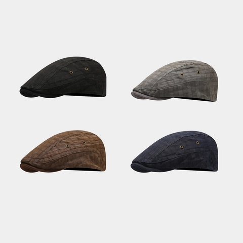 Gorra Plana Vintage De Algodón Para Hombre Mujer Ojales Metálicos Transpirables Hebilla Ajustable Retro Ivy Sombrero
