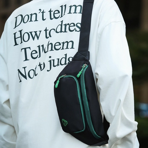 Bolso De Pecho De Color En Contraste Tela Oxford Multibolsillo Correa Ajustable Riñonera Streetwear Para Mujeres Hombres