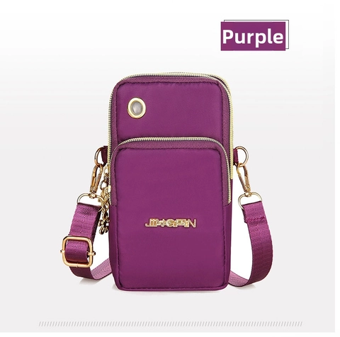 Damen Mini Umhängetasche Handytasche Wasserdichtes Nylon Vertikale Schultertasche Kleine Messenger Tasche Mit Reißverschlusstaschen