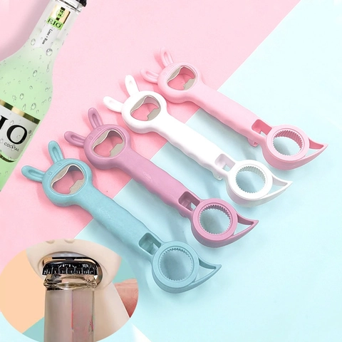 Rabbit Ear Multi-functional Bottle Opener Plastic Manual Can Opener Non-slip Labor Saving For Kitchen Beer Beverage