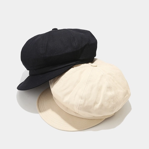 Newsboy Mütze Baumwolle Retro Schirmmütze Vintage Atmungsaktiv Sonnenschutz Verstellbar Damen Barett