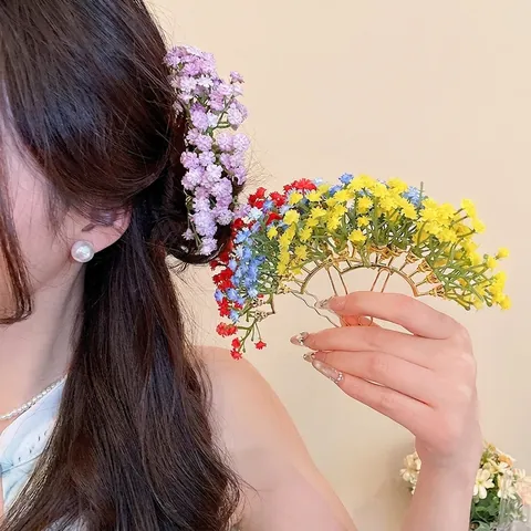 Bacchetta Per Capelli Floreale Stile Cinese Forcina A U In Lega Simulazione Gipsofila Forcine Eleganti Vintage Per Donne