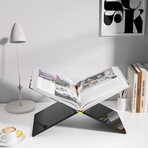 Acryl Buchständer Minimalistischer X-Förmiger Halter Bibel Kochbuch Magazin Display Rack Tragbarer Desktop Lesesupport