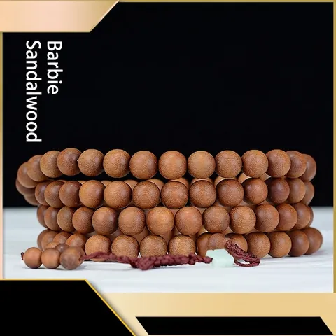 Multi Loop Mala Beads Bracelet Natural Sandalwood Wood Meditation Prayer Ethnic Style Zen Jewelry Men Women Hand Polished