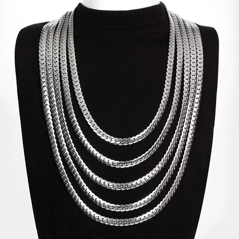 Collana Catena Maglia Cubana Acciaio Inossidabile Minimalista Catena Piatta NK Gioielli Di Moda Per Uomo Donna