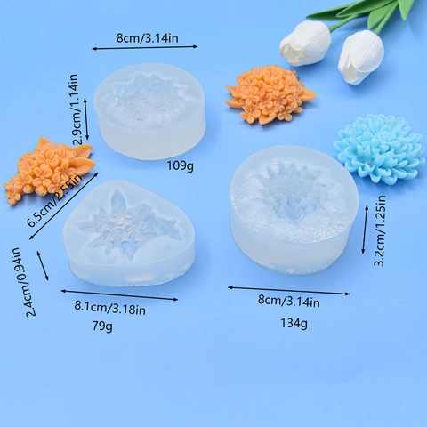 Blumen Silikonform Lilie Flieder Chrysantheme Fondant Kuchendekoration DIY Schokolade Backwerkzeug Aroma Kerze Harz Handwerk