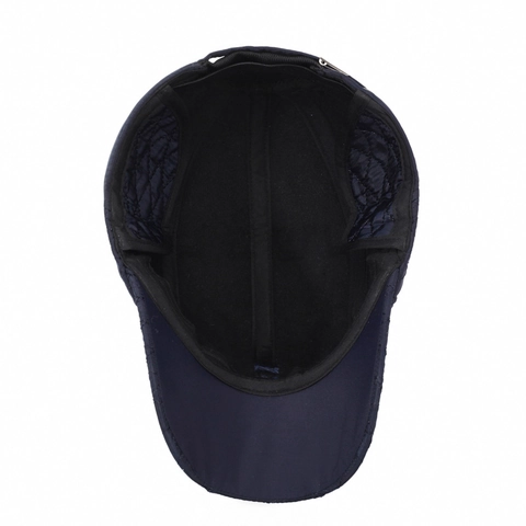 Men Winter Baseball Cap With Ear Flaps Quilted Warm Windproof Outdoor Casual Adjustable Polyester Hat