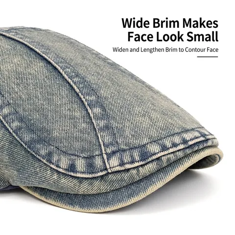 Coppola Di Denim Lavato Vintage Fibbia In Metallo Regolabile Retro Cotone Berretto Per Donne Uomini Cappello