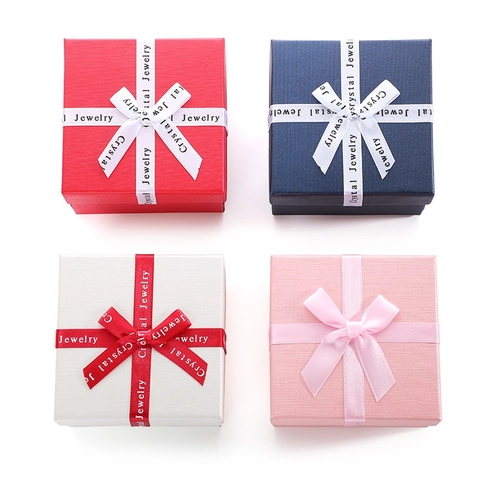 Elegante Caja de Regalo Cuadrada para Reloj con Lazo y Almohada Estuche de Papel para Joyas Organizador para Aniversario Cumpleaños