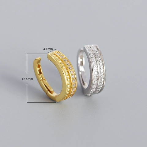 Huggie Hoop Ohrringe 925 Sterling Silber Mit Zirkon Seil Design Französisch Retro Luxus Damen Schmuck
