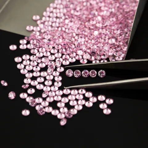 Roze Ronde Zirconia Losse Stenen Sprankelende Cubic Zirconia Voor Sieraden Maken DIY Nageldecoratie Vrouwen Accessoires Elegante Synthetische Edelstenen