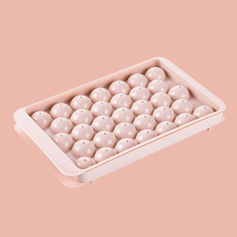 Stampo Per Palline Di Ghiaccio Rotonde Forma Sferica Plastica Con Coperchio Bar Cucina Casa Rilascio Facile Utensile
