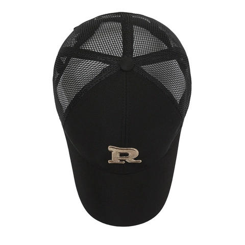 Gorra De Béisbol De Malla Con Letra R Bordada Sombrero Trucker Transpirable Para Hombres Y Mujeres Protección Solar Al Aire Libre Ajustable Verano