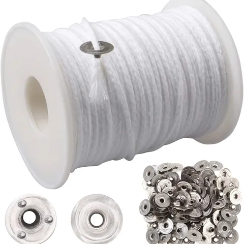 Cotton Braided Candle Wick With Sustainer Tabs And Centering Tool For DIY Candle Making Natural Low Smoke