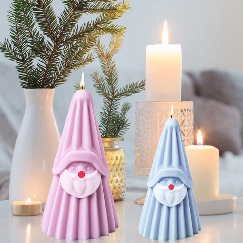 Christmas Santa Claus Gnome Silicone Mold For DIY Handmade Aromatherapy Candle Plaster Ornament Resin Crafting Festive Gift