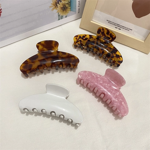 Acetate Hair Claw Clip Large Non-Slip Shark Hairpin For Women Simple Styling Ponytail Accessory Tortoise Shell Design