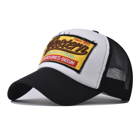 Vintage Western 3D Κέντημα Καπέλο Trucker Βαμβακερό Πλέγμα Αναπνεύσιμο Ρυθμιζόμενο Καπέλο Μπέιζμπολ για Υπαίθρια Χρήση Unisex