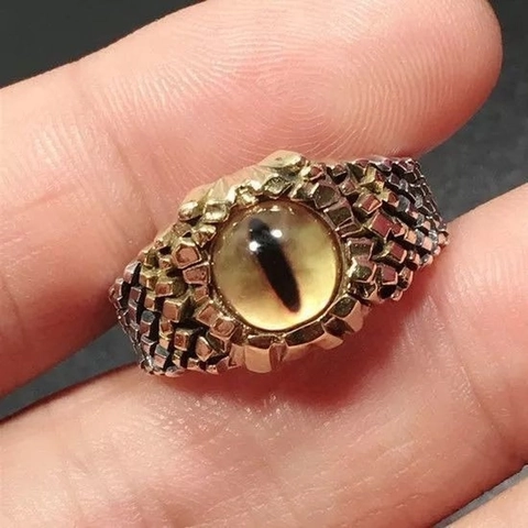 Anello Aperto Evil Eye Retrò Lega Regolabile Occhio Di Drago Gotico Punk Gioielli Dominanti Per Uomini