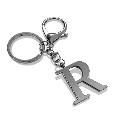 Minimalist Stainless Steel 26 Initial Alphabet Letter Keychain Gold Silver Black Metal Bag Pendant Accessory Jewelry Gift