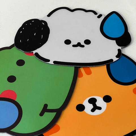 Alfombrilla De Ratón Forma Irregular Antideslizante Tela De Goma Dibujos Animados Animal Sudando Decoración De Escritorio