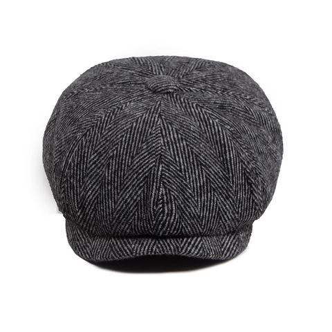 Coppola Spina Di Pesce Lana Calda Retro Cappello Ottagonale Uomo Casual Vintage Berretto Piatto