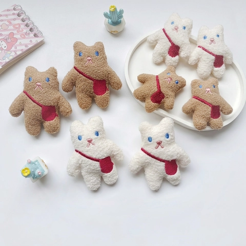 Kawaii Plüschbär Brosche Pin Cartoon Tier Bestickt Lammwolle Weiches Spielzeug Dekor Für Rucksack Kleidung Hut Schal Japanischer Stil