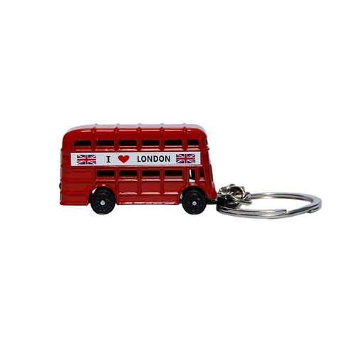 Llavero de Recuerdo de Londres Aleación de Zinc Autobús Rojo de Dos Pisos Cabina Telefónica Buzón Big Ben Taxi Colgante Retro Británico Regalo Turístico