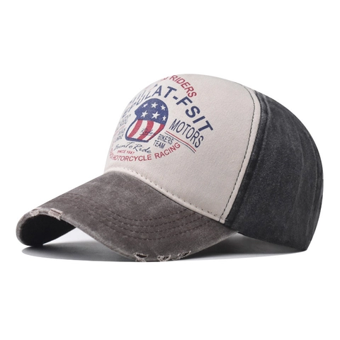 Cappellino Da Baseball In Cotone Lavato Vintage Stampa Moto Usurato Cappello Streetwear Regolabile Per Uomo Donna
