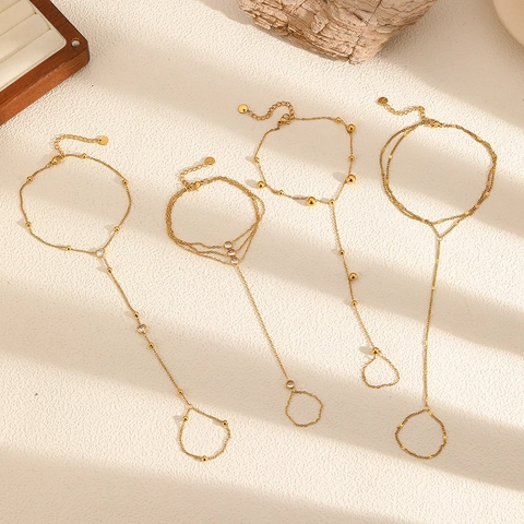 Bracciale A Catena In Acciaio Inossidabile Stile Ig Per Donne Gioiello Personalizzato A Catena Per Dito In Un Unico Pezzo