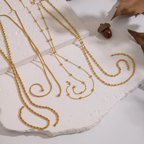 Geometrische Y-Lariat Kette Halskette 18K Vergoldeter Edelstahl Wasserdicht Hypoallergen Minimalistischer Schmuck Damen