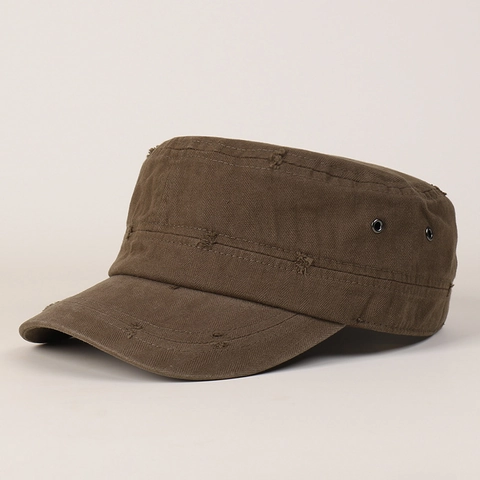 Berretto Cadet In Cotone Distressed Cappello Militare Vintage A Cima Piatta Traspirante Cappello Da Sole Tempo Libero